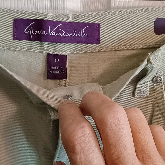 Gloria Vanderbilt Amanda Sz 10, Light Green, Hi Rise Pants, NWOT, Denim - Picture 3 of 5
